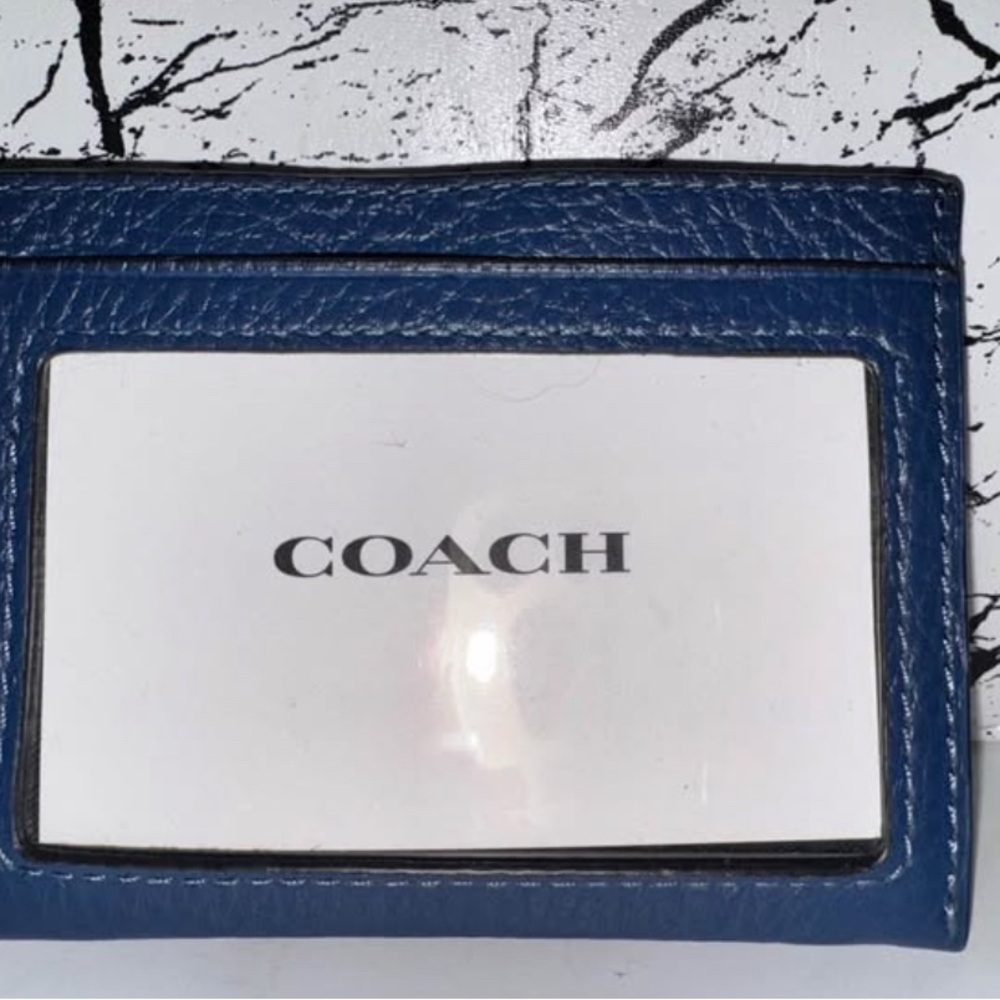 Coach Navy Leather Card Holder